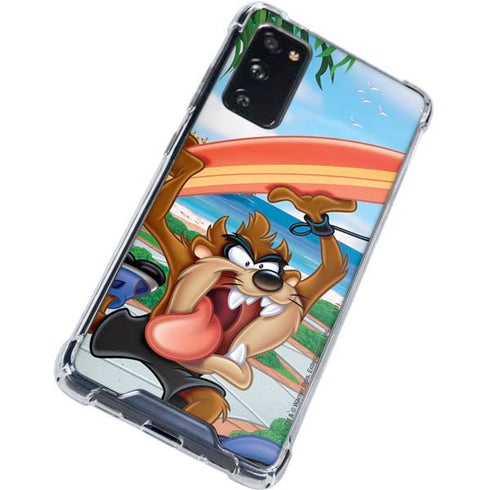 Looney Tunes Tasmanian Devil Surfboard Galaxy S20 FE Clear Case